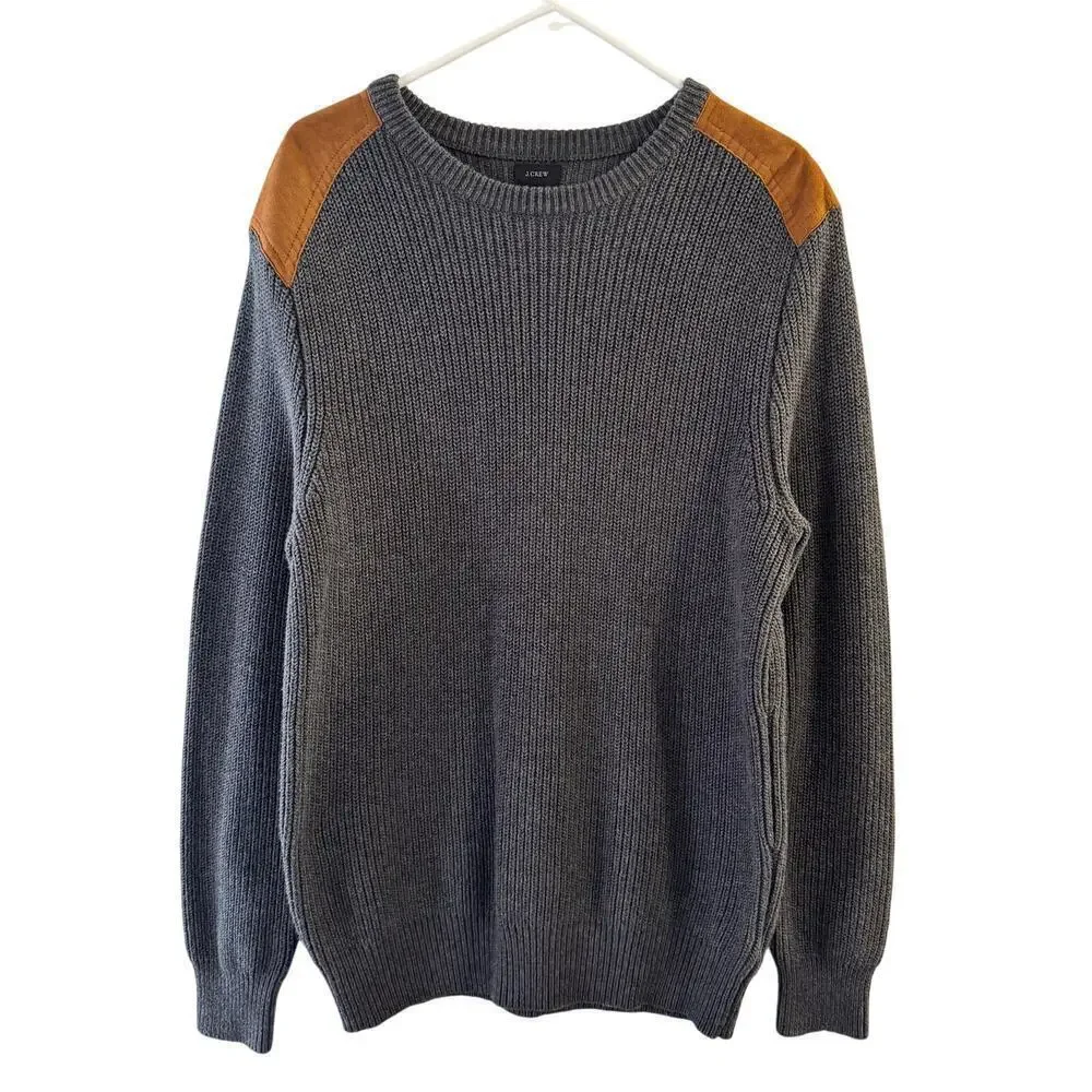J.Crew Woodsman Cotton Ribbed Knit Fisherman Sweater Blue Size XL